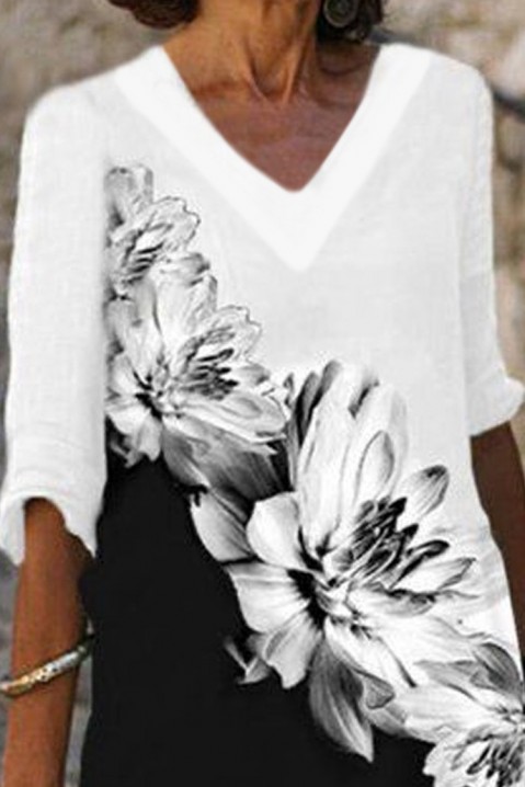 Фустан MERFELA, Боја: црна и бела, IVET.MK - Твојата онлајн продавница