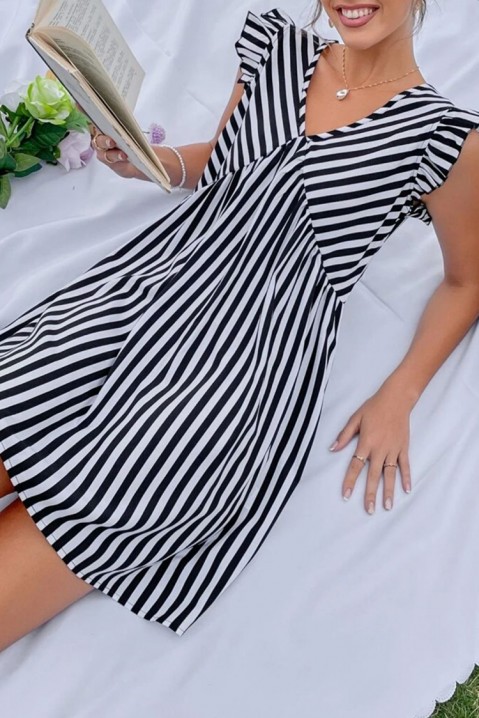Фустан ROMBELA, Боја: црна и бела, IVET.MK - Твојата онлајн продавница