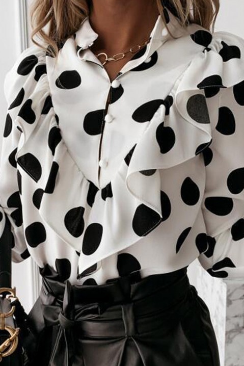 Женска кошула POKADA, Боја: бела со црна, IVET.MK - Твојата онлајн продавница