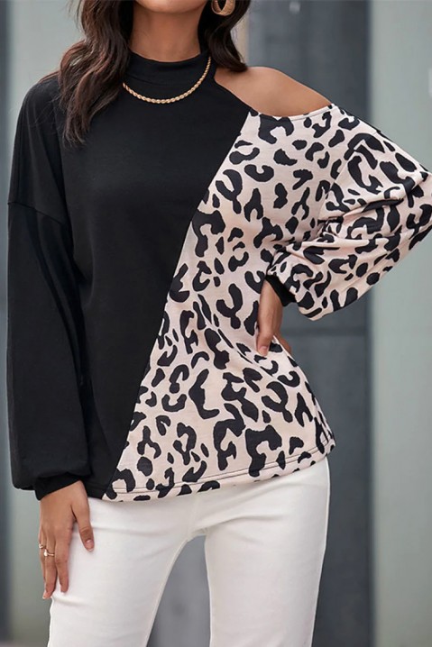 Женска блуза TELMIANA, Боја: црна и екру, IVET.MK - Твојата онлајн продавница