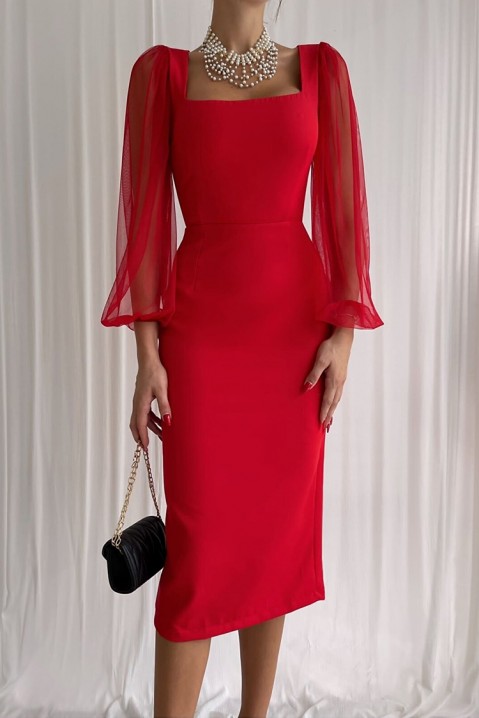 Фустан RIDSALA RED, Боја: црвена, IVET.MK - Твојата онлајн продавница
