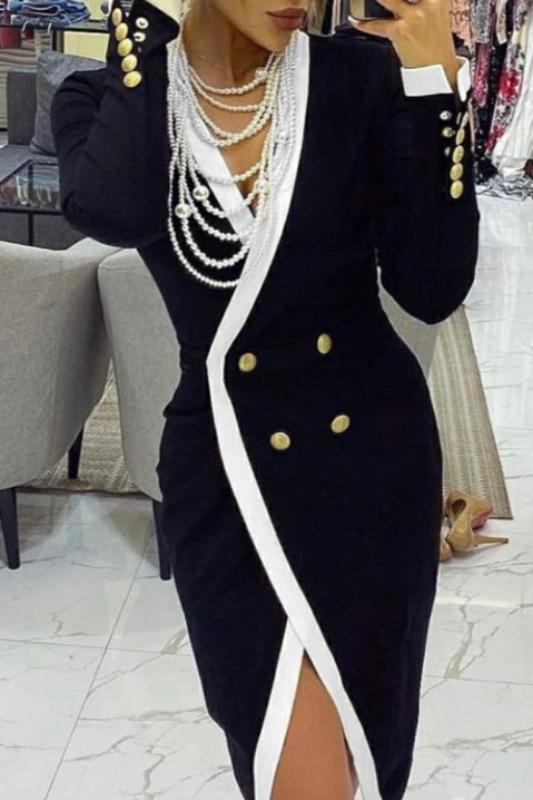 Фустан SORMALA, Боја: црна и бела, IVET.MK - Твојата онлајн продавница