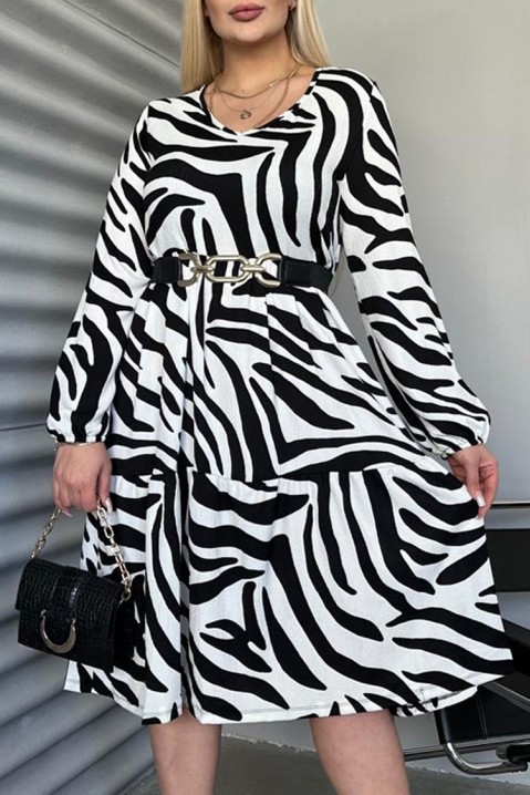 Фустан ARADIA, Боја: бела со црна, IVET.MK - Твојата онлајн продавница