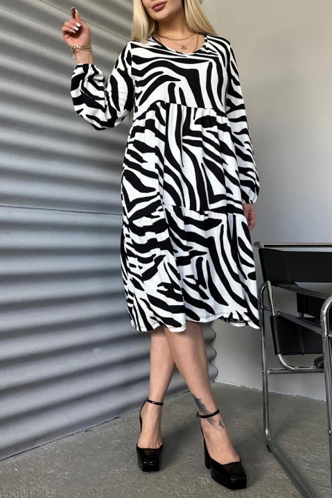 Фустан ARADIA, Боја: бела со црна, IVET.MK - Твојата онлајн продавница