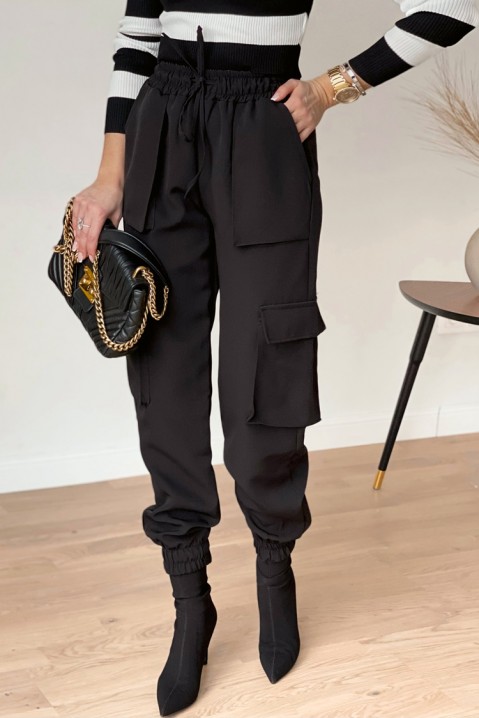 Панталони MARENDA BLACK, Боја: црна, IVET.MK - Твојата онлајн продавница