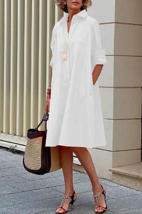 Фустан BOTERDA WHITE, Боја: бела, IVET.MK - Твојата онлајн продавница