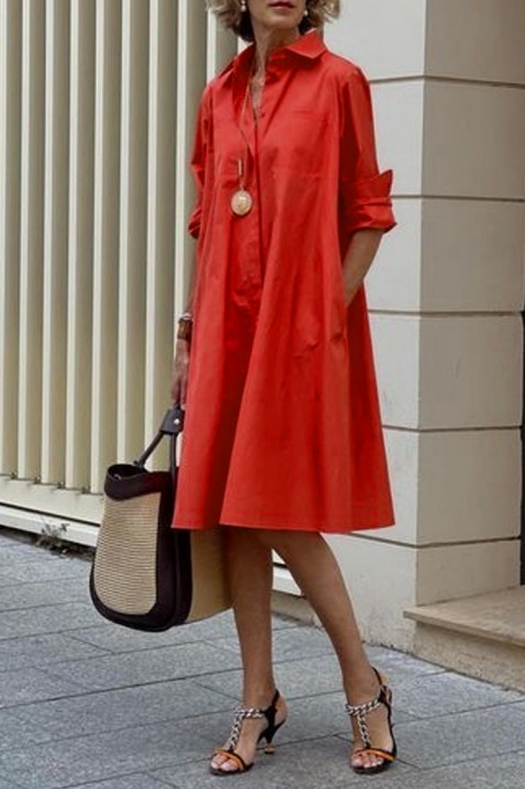 Фустан BOTERDA RED, Боја: црвена, IVET.MK - Твојата онлајн продавница
