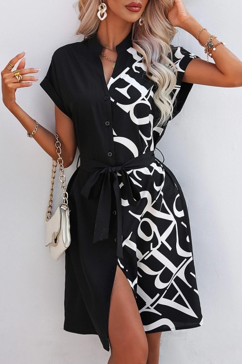 Фустан SINESITA, Боја: црна со бела, IVET.MK - Твојата онлајн продавница