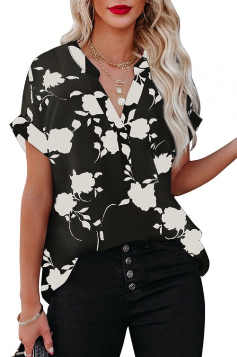 Женска блуза RAVORSA BLACK, Боја: црна со бела, IVET.MK - Твојата онлајн продавница