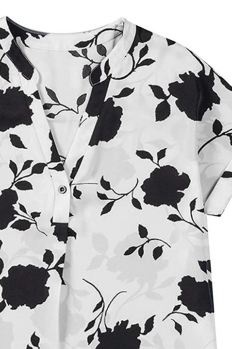 Женска блуза RAVORSA WHITE, Боја: бела со црна, IVET.MK - Твојата онлајн продавница