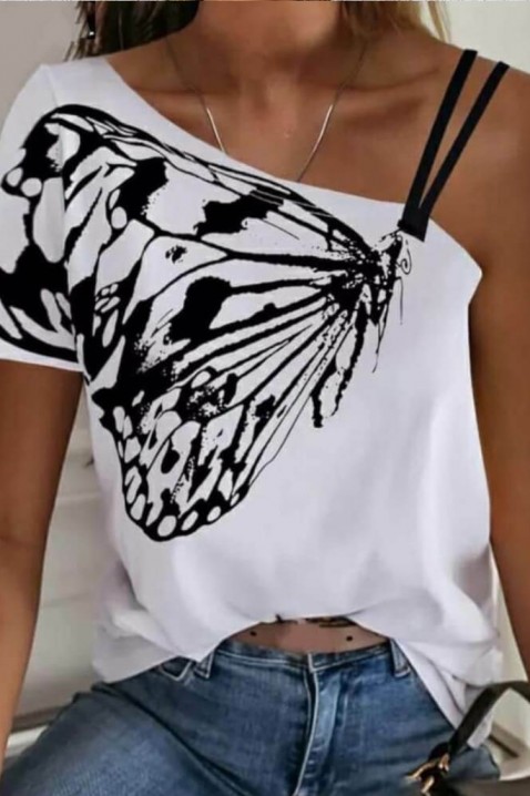 Женска блуза MEGALIA, Боја: бела со црна, IVET.MK - Твојата онлајн продавница