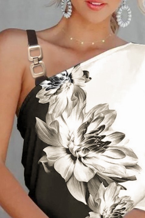 Фустан SEVAORA, Боја: црна и бела, IVET.MK - Твојата онлајн продавница