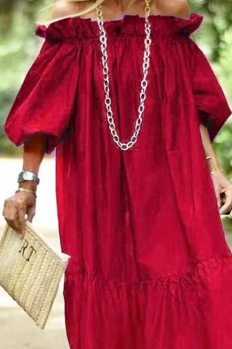 Фустан RENSALDA RED, Боја: црвена, IVET.MK - Твојата онлајн продавница