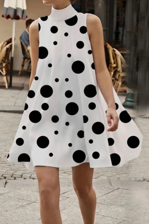 Фустан PERSELFA, Боја: бела со црна, IVET.MK - Твојата онлајн продавница