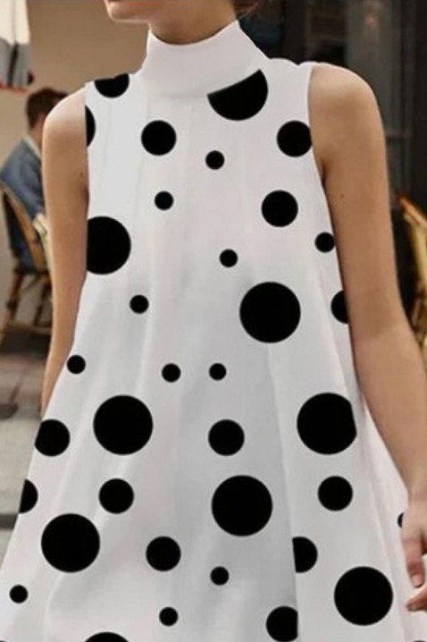 Фустан PERSELFA, Боја: бела со црна, IVET.MK - Твојата онлајн продавница