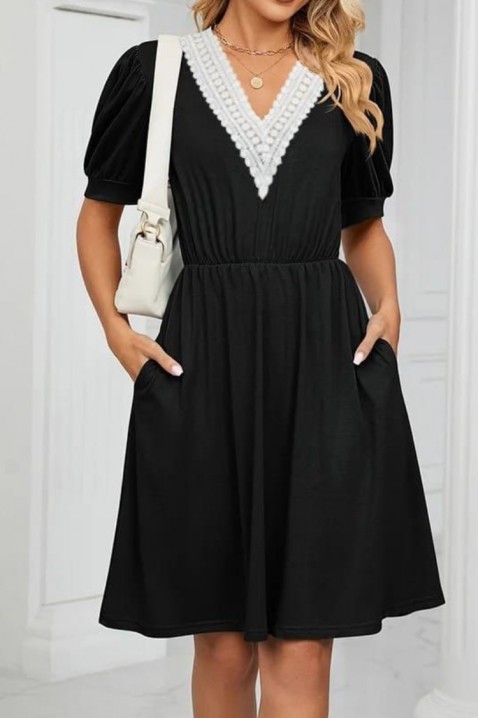 Фустан SALBIGA, Боја: црна со бела, IVET.MK - Твојата онлајн продавница