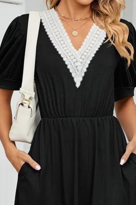 Фустан SALBIGA, Боја: црна со бела, IVET.MK - Твојата онлајн продавница