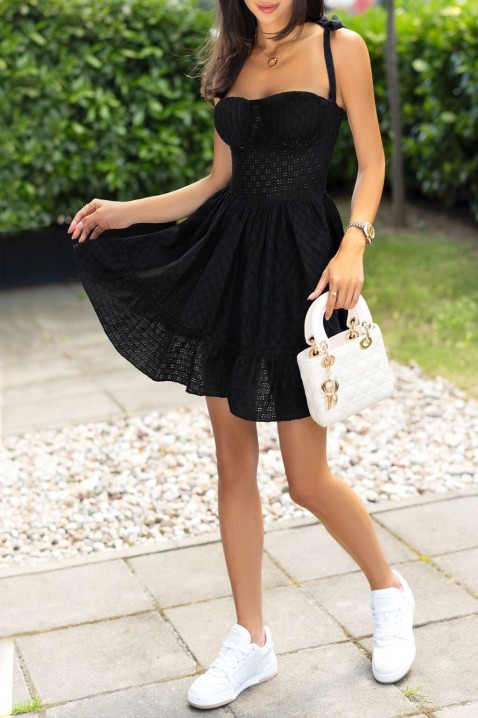 Фустан SAHERTA BLACK, Боја: црна, IVET.MK - Твојата онлајн продавница