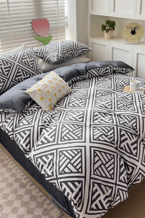 Дупла постелнина LAMORDA 200x220 cm, Боја: црна и бела, IVET.MK - Твојата онлајн продавница