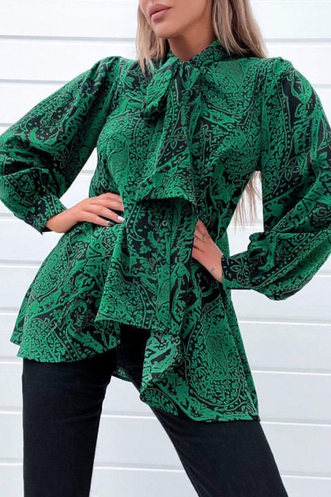 Женска блуза FERILANA, Боја: зелена со црна, IVET.MK - Твојата онлајн продавница