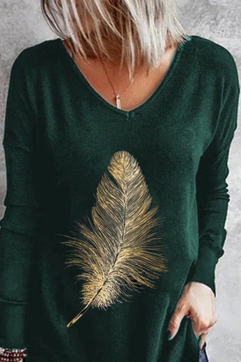 Женска блуза FERINDA GREEN, Боја: зелена, IVET.MK - Твојата онлајн продавница
