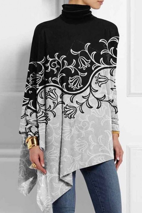 Женска блуза FORMENALA, Боја: црна со сива, IVET.MK - Твојата онлајн продавница