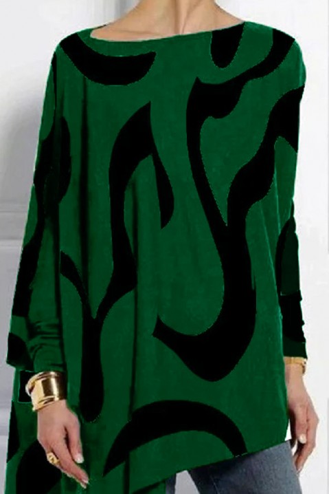 Женска блуза ROGONHA GREEN, Боја: зелена со црна, IVET.MK - Твојата онлајн продавница