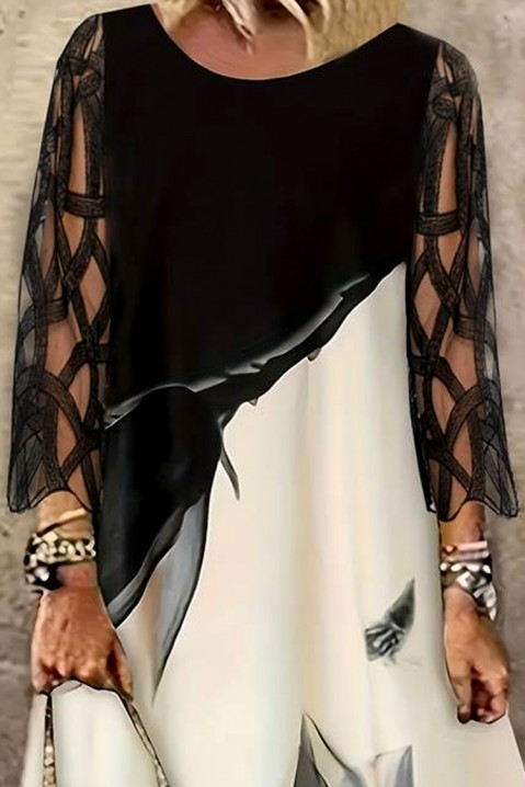 Фустан DOMERNA, Боја: црна и екру, IVET.MK - Твојата онлајн продавница