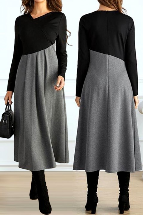 Фустан SOBRELSA, Боја: црна со сива, IVET.MK - Твојата онлајн продавница