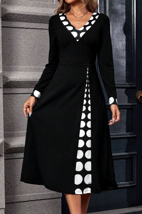 Фустан DOMENOLDA, Боја: црна и бела, IVET.MK - Твојата онлајн продавница
