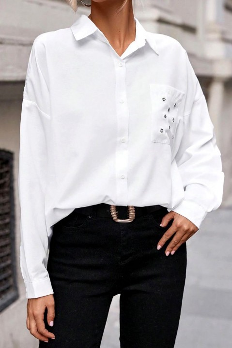 Женска кошула LITENDA, Боја: бела, IVET.MK - Твојата онлајн продавница