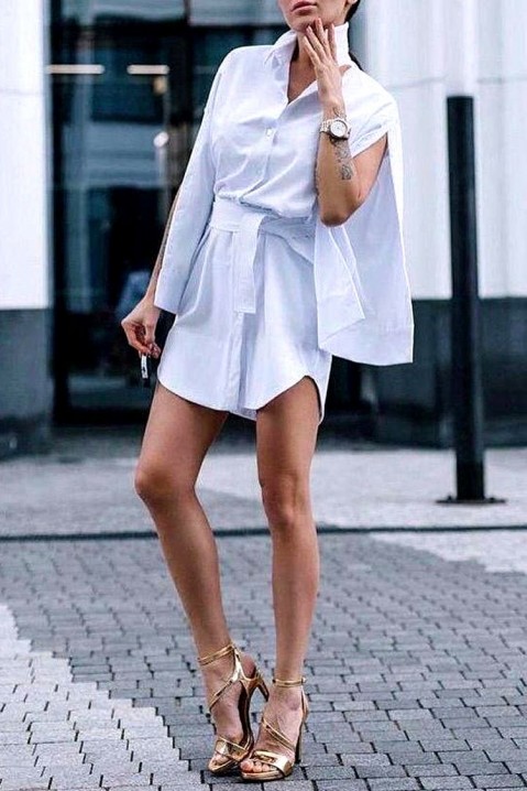 Фустан GATISA, Боја: бела, IVET.MK - Твојата онлајн продавница