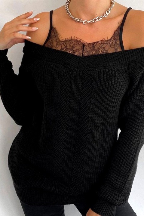 Женски џемпер PONANSA BLACK, Боја: црна, IVET.MK - Твојата онлајн продавница