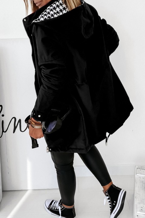 Женска јакна со две лица DUALINA BLACK, Боја: црна, IVET.MK - Твојата онлајн продавница