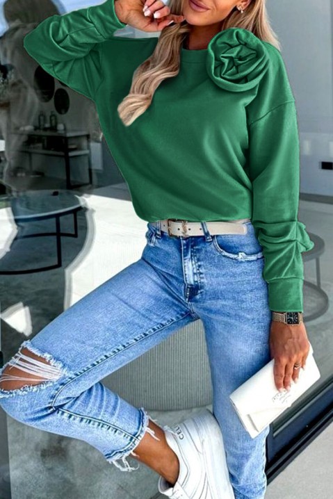 Женска блуза FLORELDA GREEN, Боја: зелена, IVET.MK - Твојата онлајн продавница