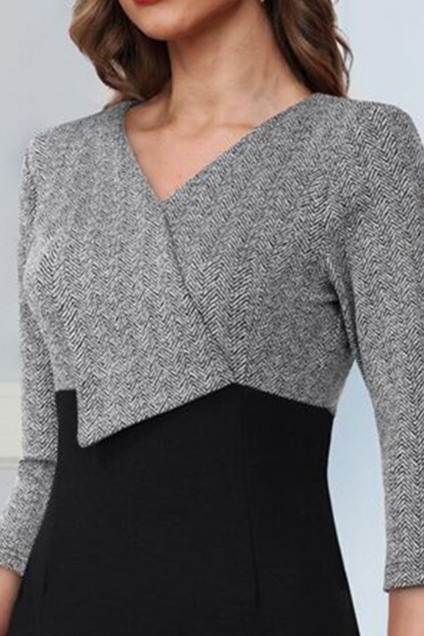 Фустан IMELSONA, Боја: црна со сива, IVET.MK - Твојата онлајн продавница