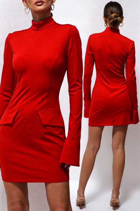 Фустан STILOMA RED, Боја: црвена, IVET.MK - Твојата онлајн продавница
