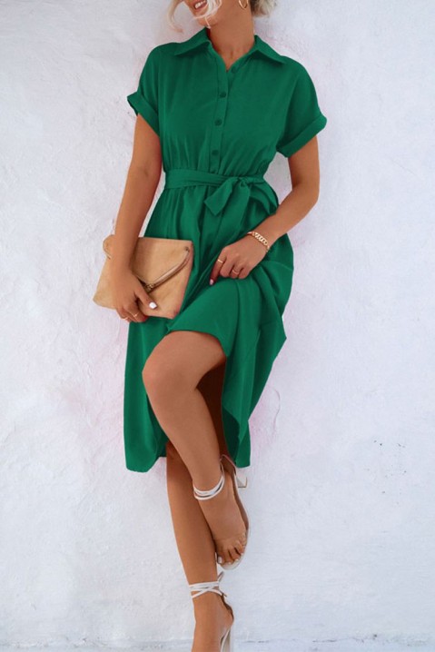 Фустан MELINTA GREEN, Боја: зелена, IVET.MK - Твојата онлајн продавница
