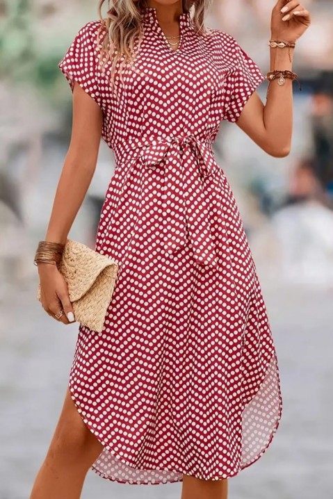Фустан DEGORSA, Боја: бела со црвена, IVET.MK - Твојата онлајн продавница