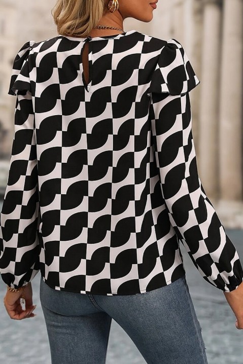 Женска блуза DOMILPERA, Боја: црна и бела, IVET.MK - Твојата онлајн продавница