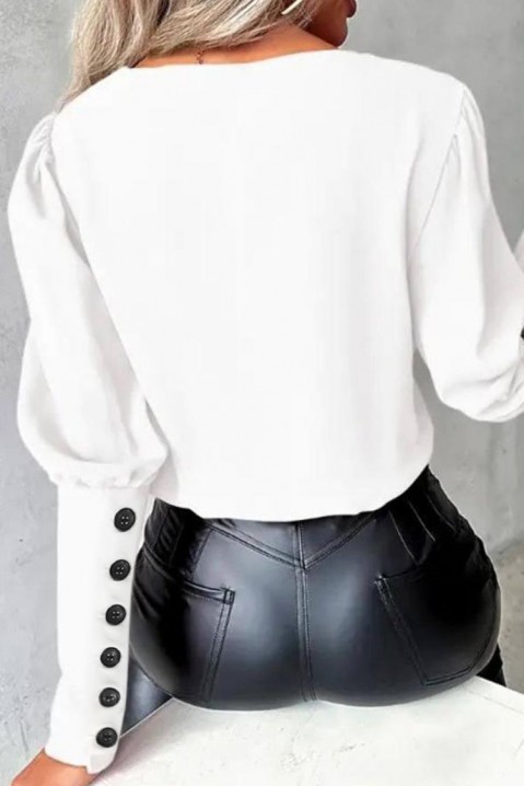 Женска блуза ROMILSA WHITE, Боја: црна и бела, IVET.MK - Твојата онлајн продавница