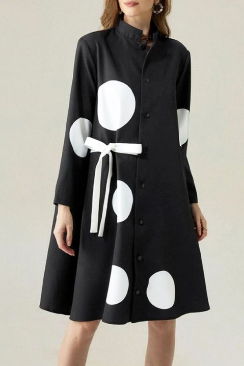 Фустан REGARHA, Боја: црна и бела, IVET.MK - Твојата онлајн продавница