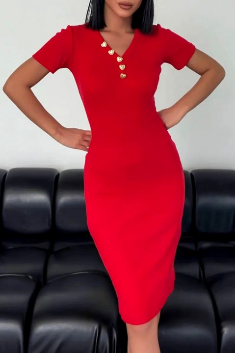 Фустан REDESONA, Боја: црвена, IVET.MK - Твојата онлајн продавница