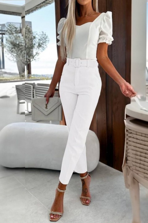 Панталони FLOSINA WHITE, Боја: бела, IVET.MK - Твојата онлајн продавница