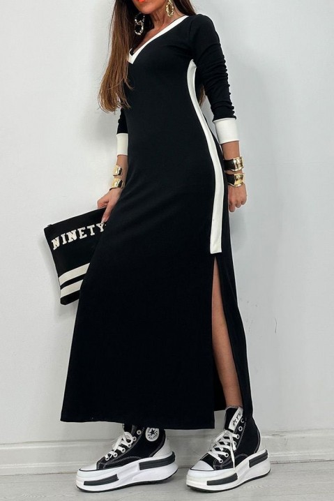 Фустан BONSALA, Боја: црна со бела, IVET.MK - Твојата онлајн продавница