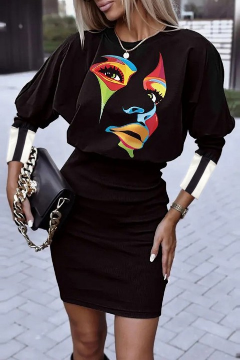 Фустан OZENELDA, Боја: црна, IVET.MK - Твојата онлајн продавница