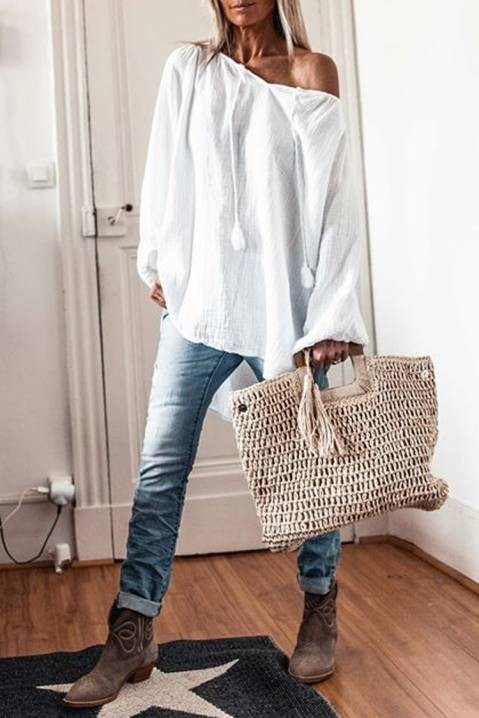 Женска блуза KRENILSA, Боја: бела, IVET.MK - Твојата онлајн продавница