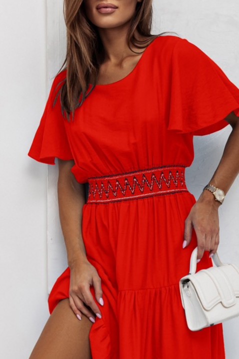 Фустан DELISELA RED, Боја: црвена, IVET.MK - Твојата онлајн продавница