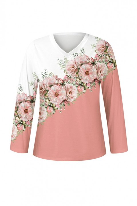 Женска блуза BLUMPELSA, Боја: бела со розова, IVET.MK - Твојата онлајн продавница