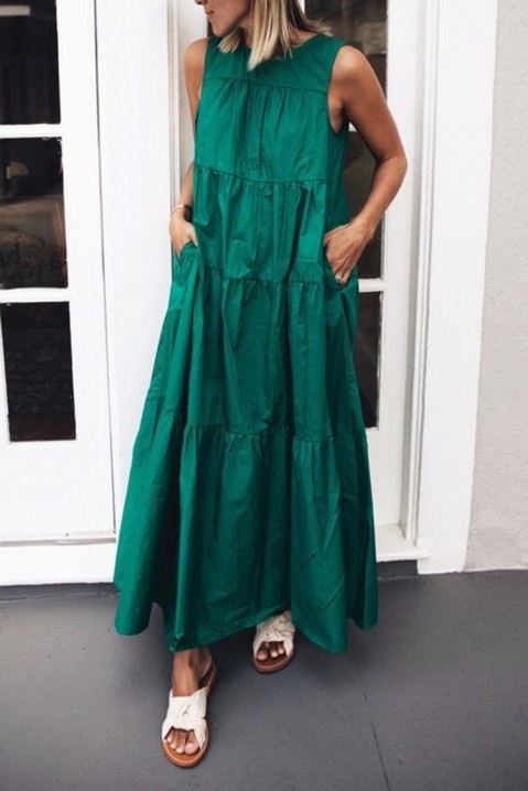 Фустан DIOMEFRA, Боја: зелена, IVET.MK - Твојата онлајн продавница